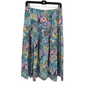 Folio by fire islander womens vintage 14 pastel pink blue tropical floral skirt
